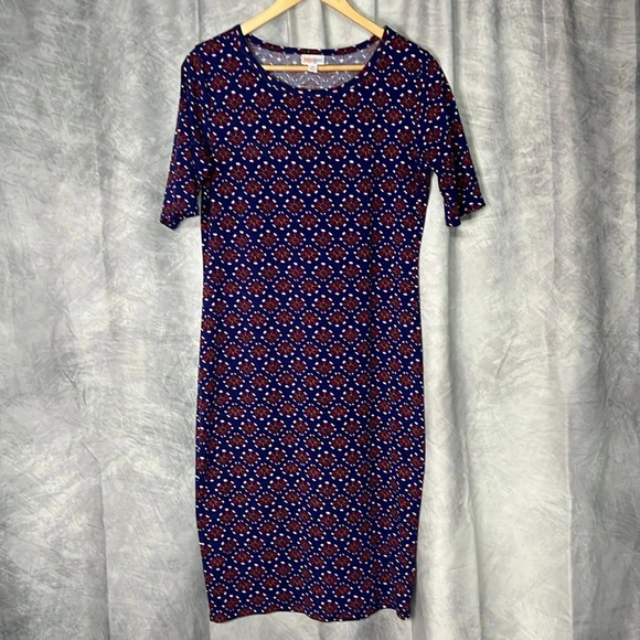 LuLaRoe Julia Purple Flowered Dress LIKE NEW- sz M - Picture 7 of 12